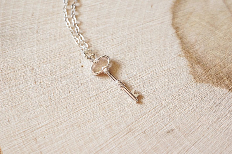 Sterling Silver Key Necklace | Key to My Heart | Minimalist Jewelry - Etsy
