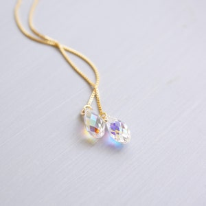 Gold Rainbow Swarovski Crystal Threader Earrings image 7