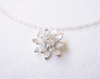 Sterling Silver Lotus Necklace