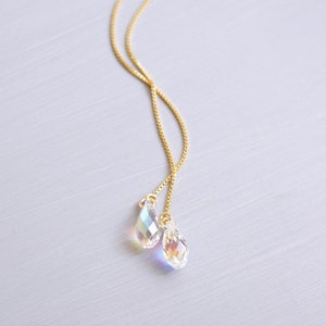 Gold Rainbow Swarovski Crystal Threader Earrings image 6