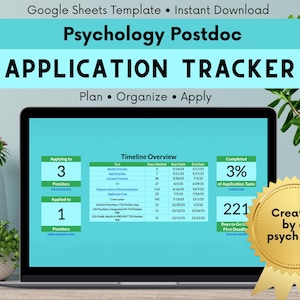 Ansökningsspårning för postdoktorer inom psykiatri | Tidslinje + instrumentpanel + programanpassning + LOR-spårare | Mall för Google Sheets