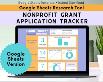 Nonprofit Grant Application Tracking Spreadsheet - Google Sheets Version - With Dashboard, Budget Projection, & Submission Tracker