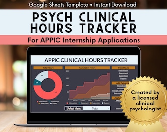 APPIC Clinical Hours Tracker for Psych PhD & PsyD Grad Students - Internship Application Tracking Spreadsheet - AAPI-Ready Google Sheet Log