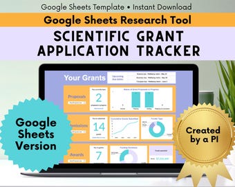 Research Grant Application Tracking Spreadsheet - Google Sheets Version - Dashboard, PI Effort Projection, & Submission Tracker