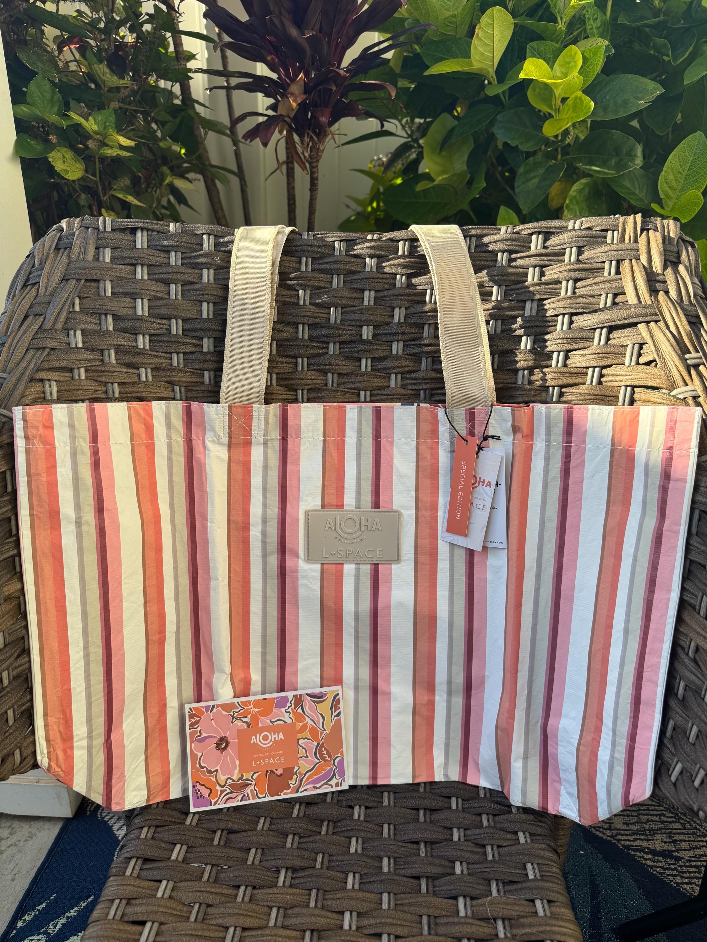 Reversible Floral Stripe Tote Bag: ALOHA Collection X L*SPACE
