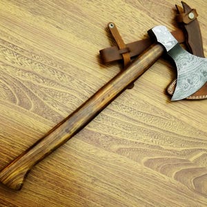 ユニークなカスタムハンドメイドバトルアックス、斧、手斧、キャンプ用斧、中世のキャンプ、手鍛造バイキングビアードアックス、トマホーク、手作りギフト、お父さんへのギフト