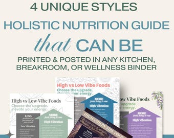 High vs. Low Vibe Foods | Printable Wellness Chart for Elevating Your Energy | Holistic Nutrition Guide | Instant Download