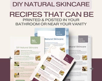 DIY Natural Skincare Recipes | Printable Holistic Beauty Guide with 5 Easy At-Home Remedies | Digital Download