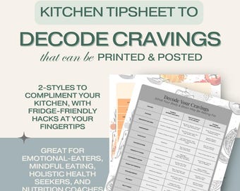 Decode Your Cravings | Printable Emotional Eating Guide with Healthy Alternatives | Digital Download for Mindful Eating