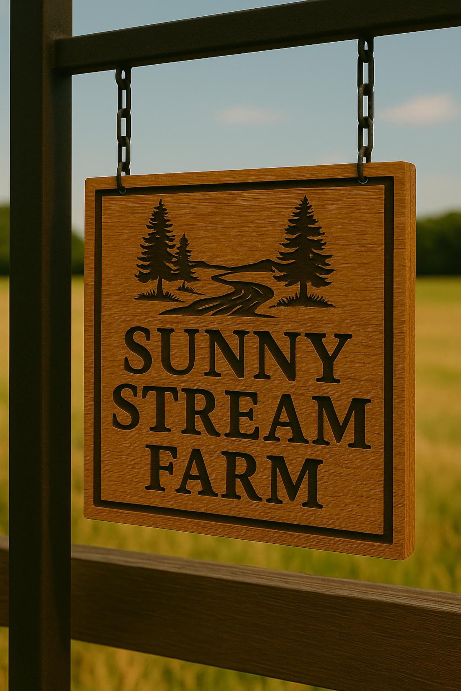 Custom Wooden Farm Sign Engraving Rustic Hanging Outdoor Plaque for ...