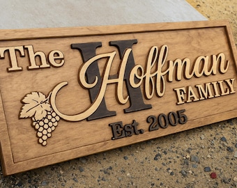 Custom Family Name Sign | Personalized Wooden Last Name Plaque | Rustic Home Decor | Housewarming Wedding Anniversary Gift| Wedding Gift|