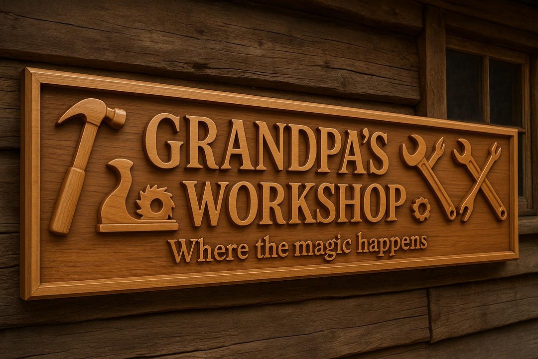 Personalized Grandpa’s Workshop Sign | Gift for Grandpa/papa | Custom ...