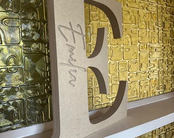 Custom WOODEN NAME LETTER Freestanding First Letter with Name Wood Decoration Personalised Wooden Letter Home Decoration Gift