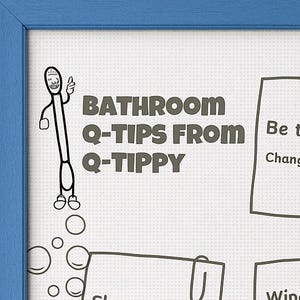 Funny Bathroom Rules Print: Q-Tip Life Advice Gag Gift (PDF Download)
