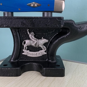 Mini Cast Iron Anvil: Case XX Bull Rider Knife Display (5 inch)