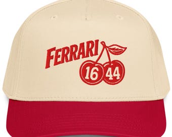 Gorra roja de cinco paneles bordada de Ferrari, Fórmula 1, Lewis Hamilton, Charles Leclerc, gorra de F1, regalo, Gran Premio de Mónaco, Silverstone, GP de Miami, deportes de motor.