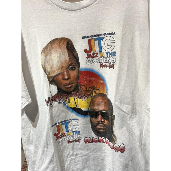 Retro Y2K Jazz In The Gardens Miami Fest Mary J. Blige Rick Ross Rap Tee Size XL View 2