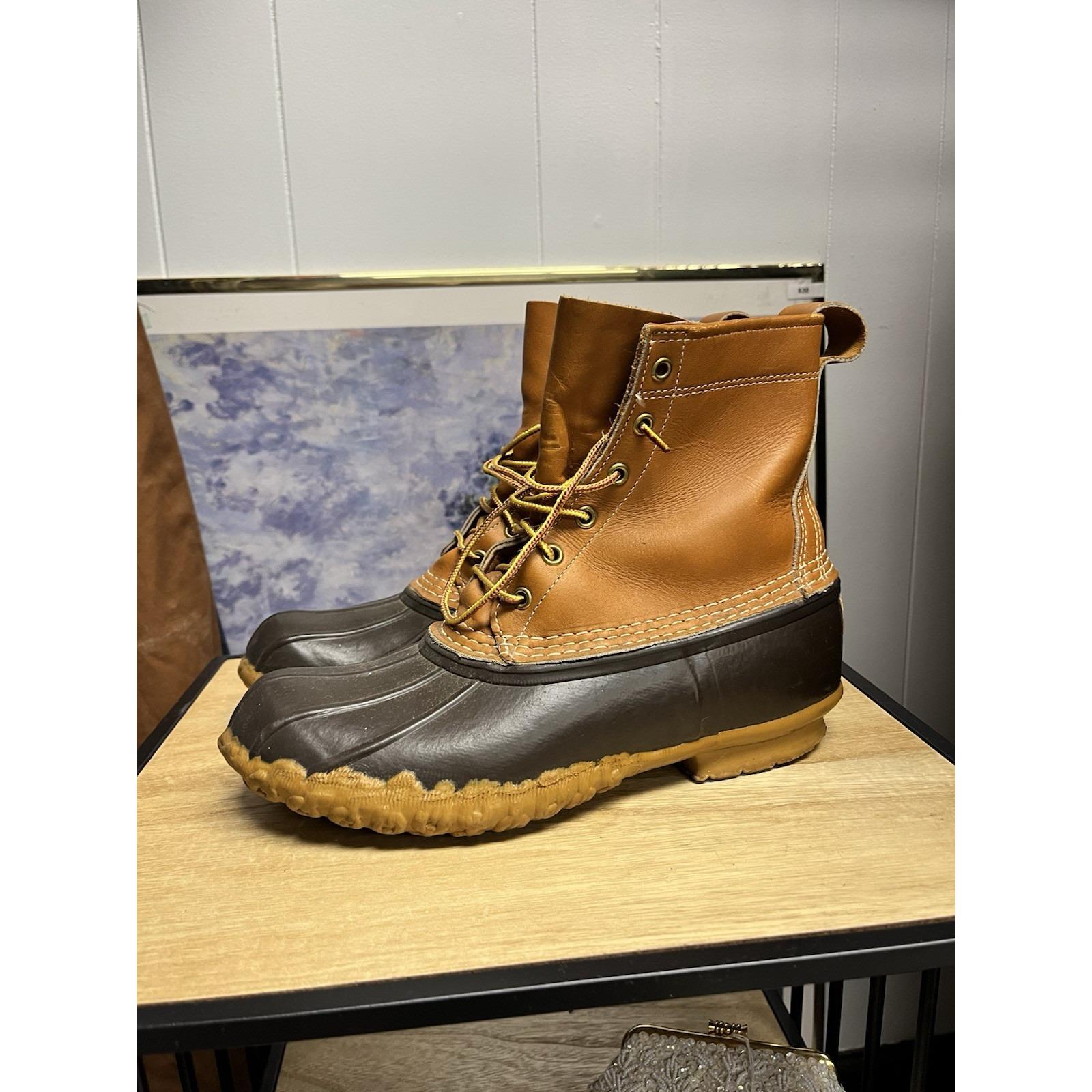 Vintage L L Bean Mens Duck Boots/shoes Tan Leather Low Top Snow Waterproof 12 C1 Vintage Ll Bean Snow Shoes - Etsy main image 3
