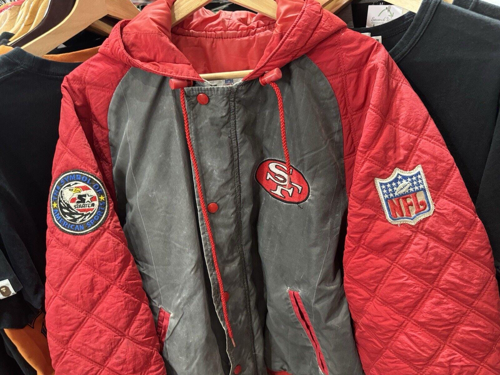 90s USA製 ジェフハミルトン 49ers スタジャン 袖レザー NFL NFL 49ers スタジャン（古着 90s USA製 STARTER NFL San