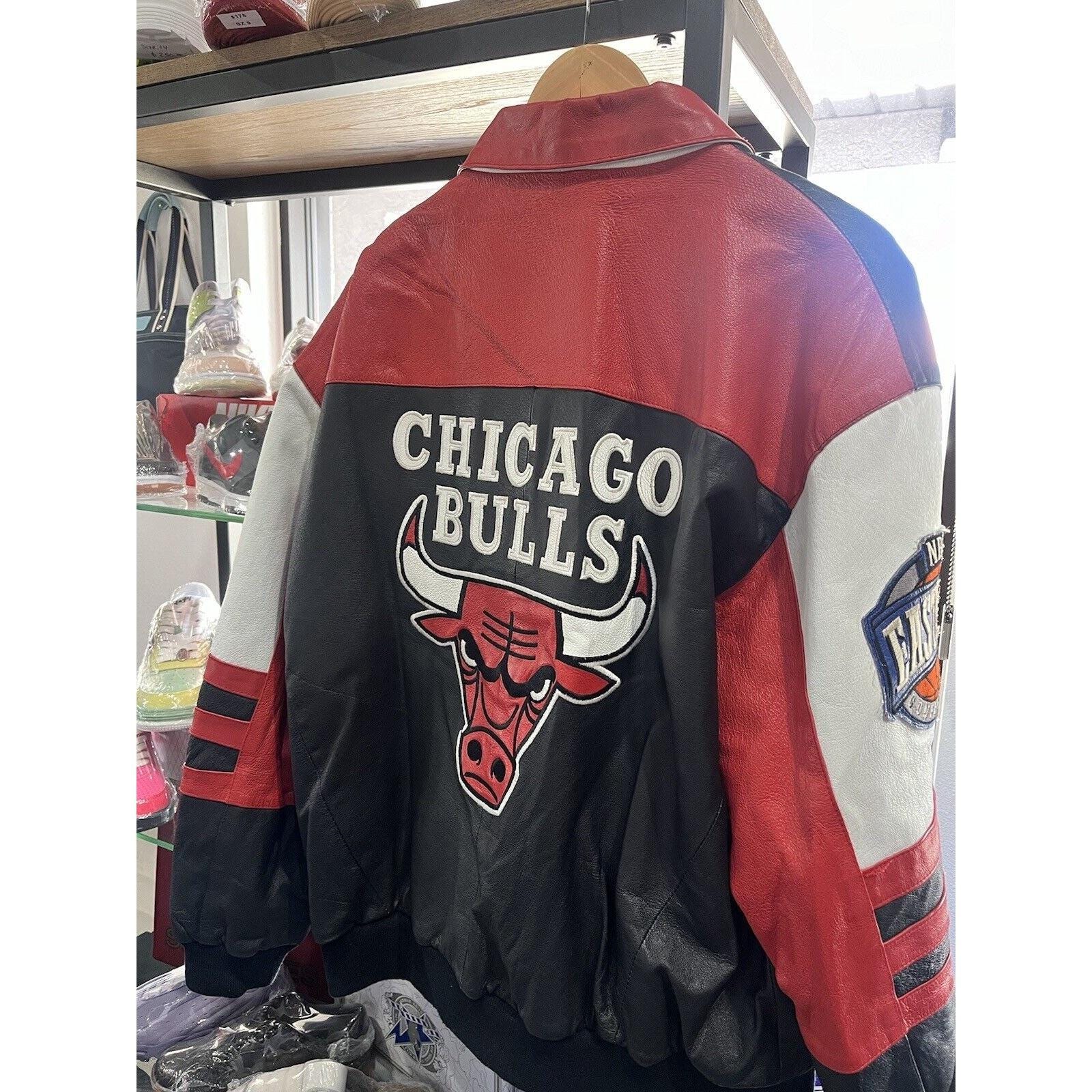 Vintage Jeff Hamilton 90s Chicago Bulls Leather Eastern Conference