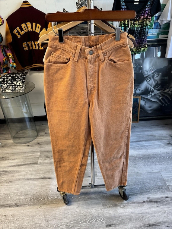 Vintage 90s Levi's 512 Burnt Orange High Waisted Mom Jeans Size Med