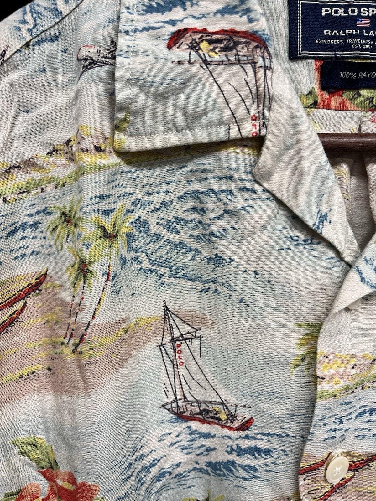 Polo by RalphLauren 開襟シャツ VintageCamp Vtg Polo Sport Ralph Lauren Rayon Short Sleeve Button up