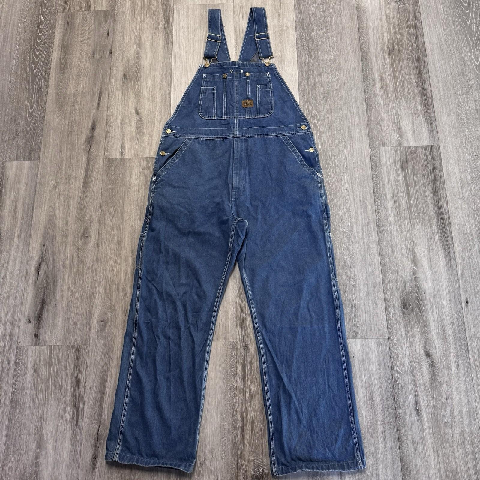 Salopette Jean Vintage Années 40 - Coupe Droite Bouton Mouche Taille 40x22 (L)