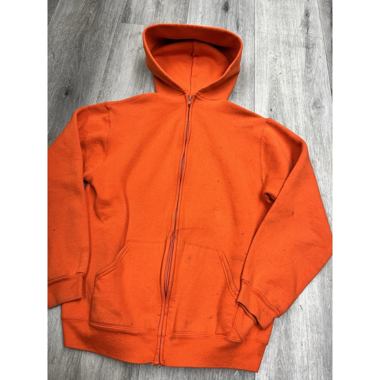 Vintage 1970s Russell Athletic Russell Sportswear Blank Orange Zip