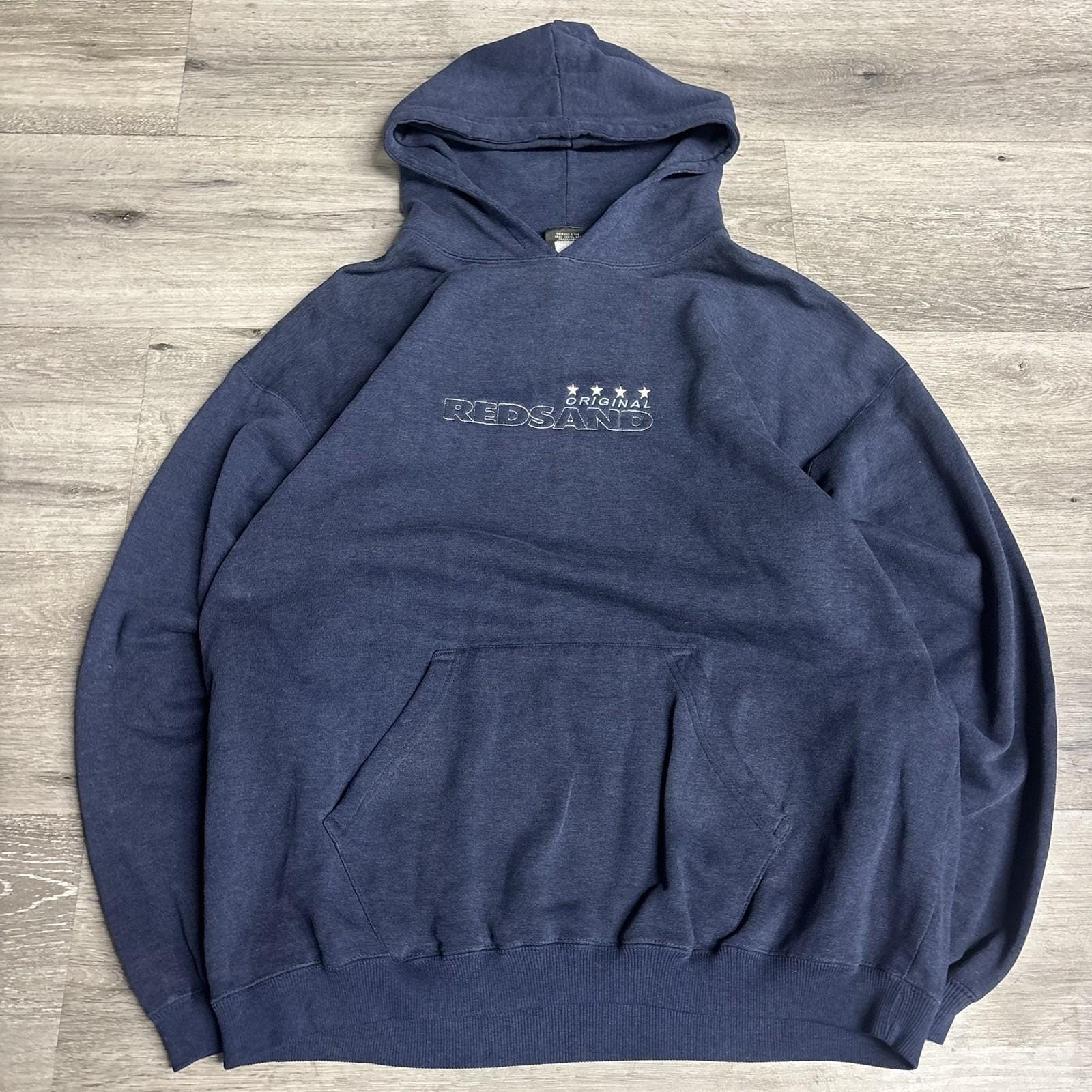 Vintage 90s Y2K Redsand Navy Blue Skater Embroidered Hoodie Vintage 90s Y2K Redsand Navy Blue Skater Embroidered Hoodie