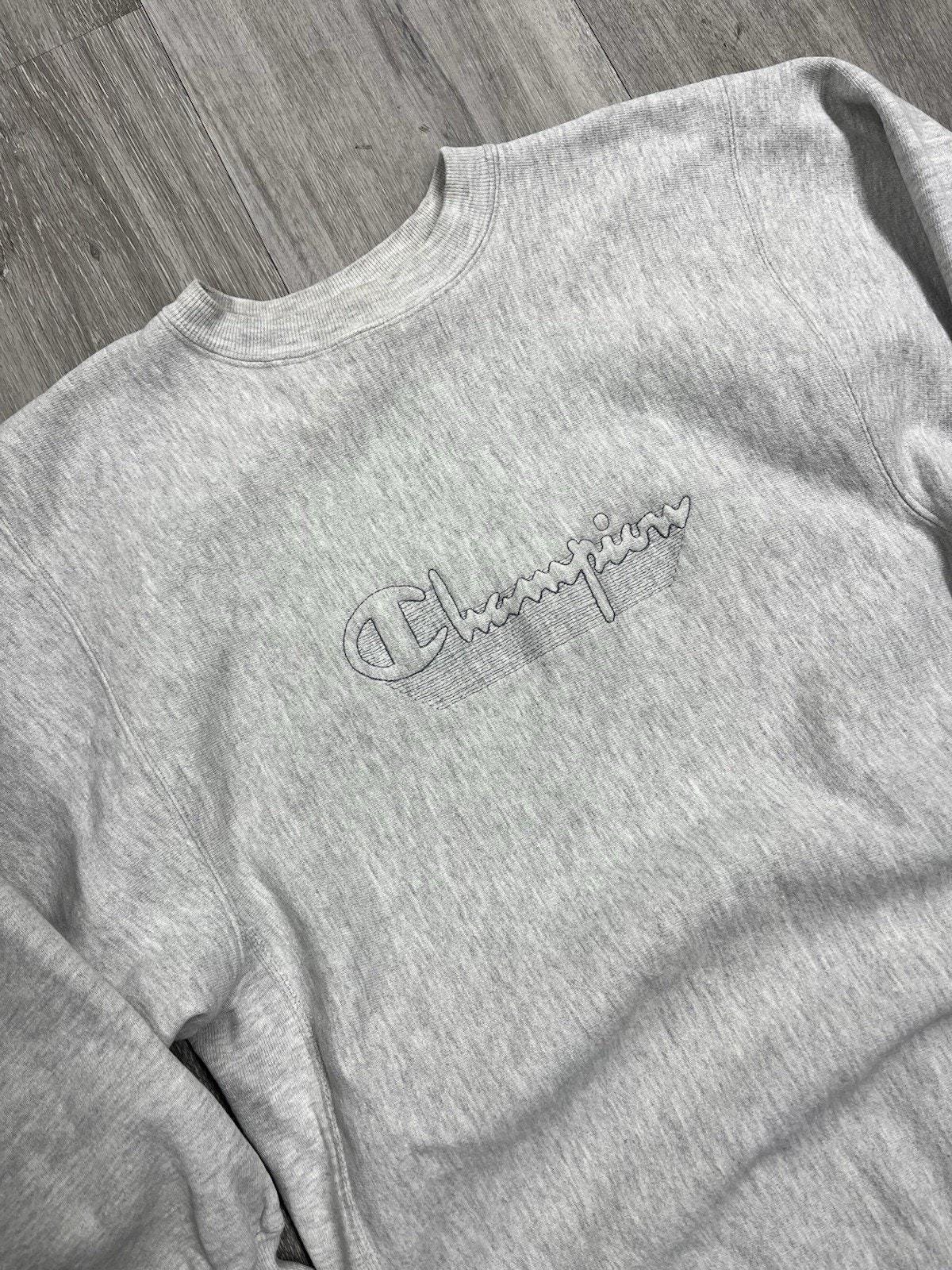 90s champion reverse weave グレー 90s Champion Reverse Weave Crewneck – Thrifted University