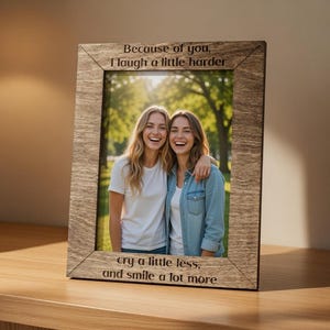 Personalisierter Bilderrahmen, individuell gravierter Holzbilderrahmen, Sentimentale Geschenke, Geburtstagsgeschenk für Freunde, Einschieben von Bilderrahmen