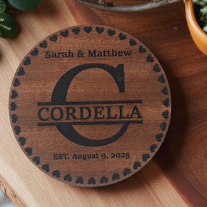 Custom Wooden Personalized Coasters For Couple | Engraved Housewarming Gift | Engagement Gift | Wedding gift, Anniversary Gift