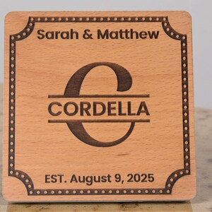 Custom Wooden Personalized Coasters For Couple | Engraved Housewarming Gift | Engagement Gift | Wedding gift, Anniversary Gift