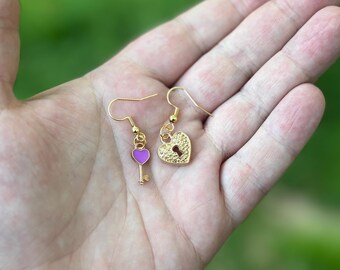 Lock and Key Earrings