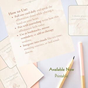 Healing Deck Bundle | Printable Affirmation and Quote Cards for Trauma Healing, Inner Child Work, Self-Compassion and Somatic Healing PDF
