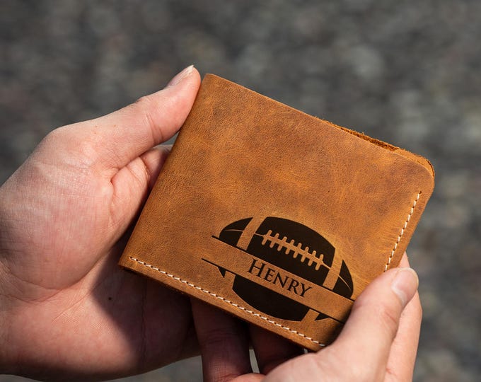 Personalized Gift For Team | Soccer Ball Personalized Wallet | Baseball Gift | Anniversary Gift For Him | Custom Leather Wallet For Man