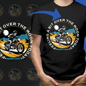 Skeleton Motorcycle T-Shirts,Digital Art, Feeling Over The Moon, Cool Motorbike Clipart, Grunge Art, Transparent PNG, Streetwear Design