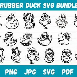 Rubber Duck SVG Bundle, Cute Baby Duck Svg, Rubber Duck Clipart, Duck Vector, Bath Duck Silhouette, Duck Cut File, Rubber Duck Png