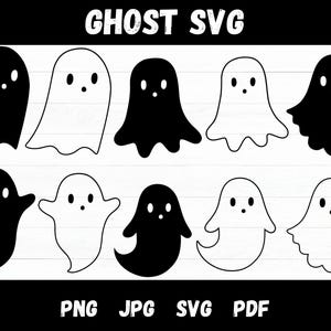 GHOST SVG, Halloween svg, Ghosts svg, Ghost svg bundle, Ghost Clipart, Cute ghost cut files, Halloween ghost Design Clipart Digital Download