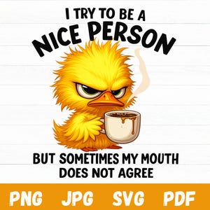Grumpy Duck Sarcastic Quotes SVG Bundle (Digital Download)