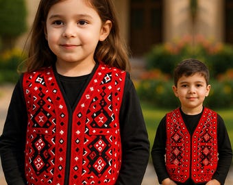 Chaleco bordado a mano, regalo de Navidad: para niños y adultos, chaleco tradicional del valle de Swat.