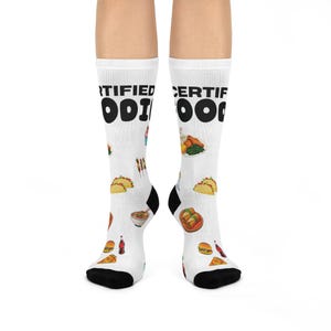 Certified Foodie Cushioned Crew Socks | Fun Gift for Food Lovers, Comfortable Everyday Wear, Perfect for Foodies, Birthdays, Holidays