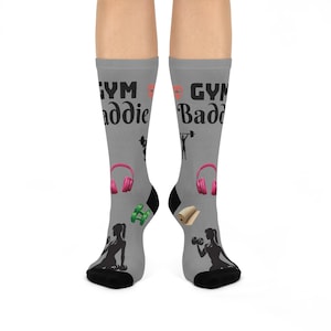 Gym Badddie Crew Socks for Fitness Lovers, Perfect Gift for Gym Goers, Workout Socks, Stylish Fitness Apparel, Unique Exercise