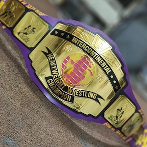 Razor Ramon Intercontinental Championship Replica Belt: Gold Plated Brass, White Leather Strap
