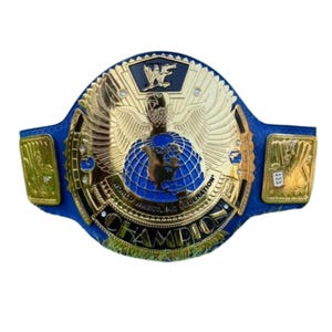 Big Eagle Belt ,Attitude Era Championship Replica Tittle Belt  2MM/4MM Brass Adult Size Belt Blue Leather Strap WWF Wrestling Champion Belt