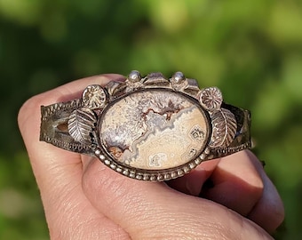 Fred Harvey Ära und 1970er Jahre Ehe Navajo Achat Manschette Armband Sammlerstück