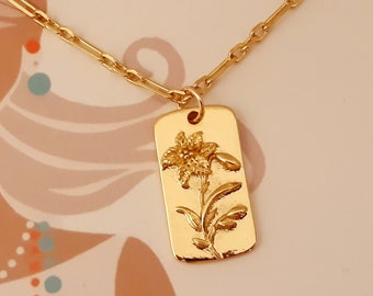 Daffodil Necklace 18K Gold Filled, Daffodil Jewelry, March Birth Flower Birthday Gift For Women, Mothers Day Gift, Christmas Gift