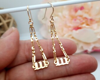 Angel Numbers Earrings, Angel Number Jewelry, Gold Filled, Birthday Gift for Women, Graduation Gifts, Christmas Gifts for friends