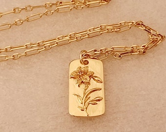Daffodil Necklace 18K Gold Filled, Daffodil Jewelry, March Birth Flower Birthday Gift For Women, Mothers Day Gift, Christmas Gift