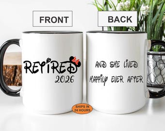 Personalized Disney Retirement Mug, Retirement Gifts for Women, Retirement Mug, Retirement Gift, Disney Mug, Disney World, Disney Land